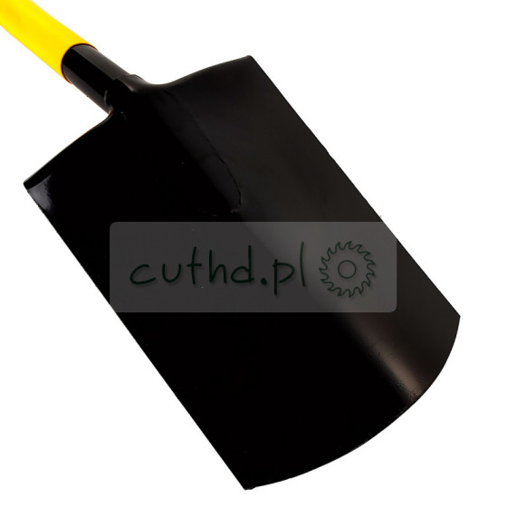 Metalowy szpadel prosty na trzonku z plastikowym uchwytem