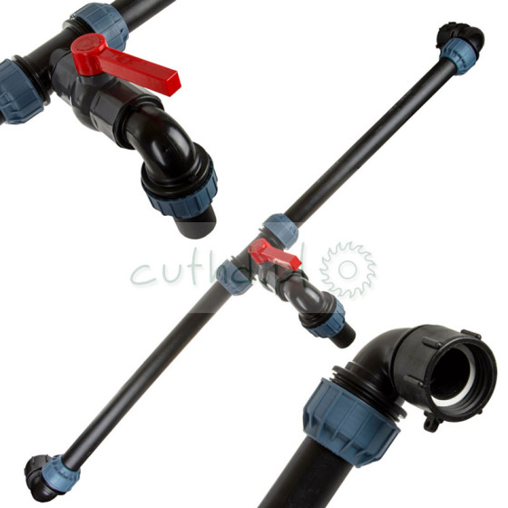 Złącze trójnik łącznik do zbiorników IBC Mauzer zawór PCV 2" rura HDPE