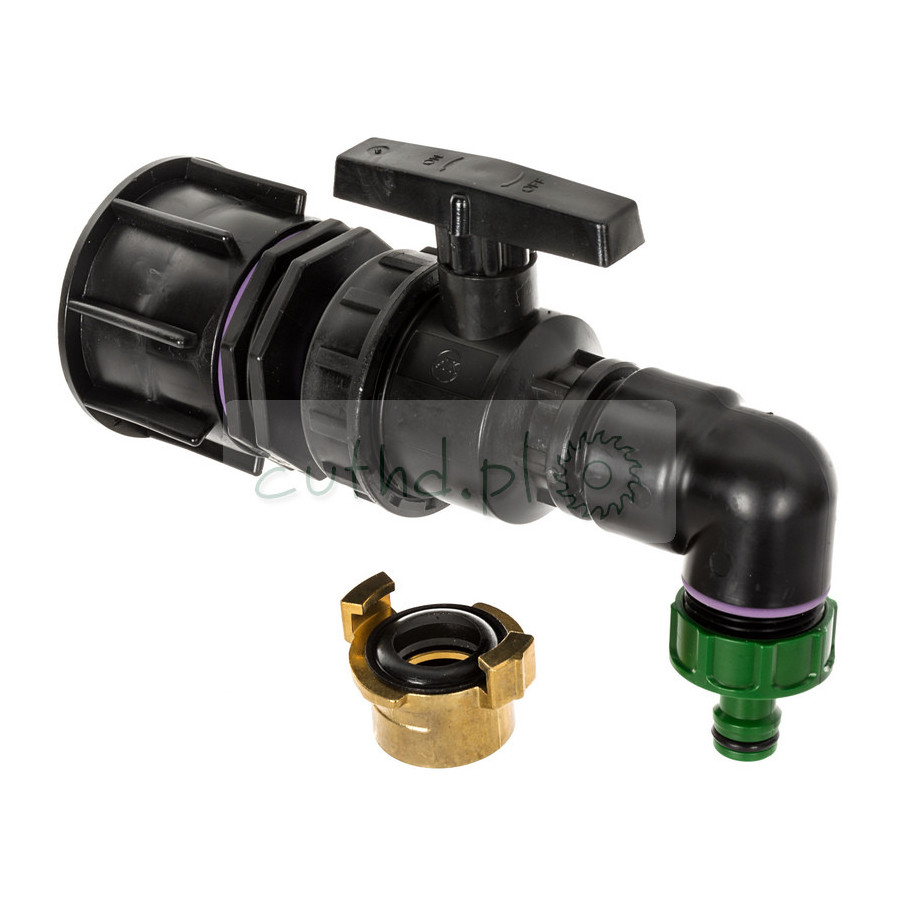 Zestaw adapterów IBC z zaworem kulowym z tworzywa sztucznego S60x6 z z