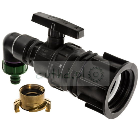 Zestaw adapterów IBC z zaworem kulowym z tworzywa sztucznego S60x6 z z