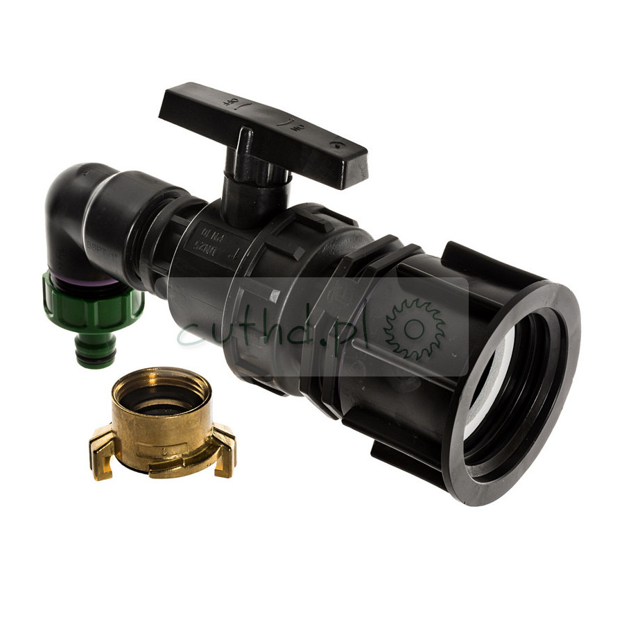 Zestaw adapterów IBC z zaworem kulowym z tworzywa sztucznego S60x6 z z